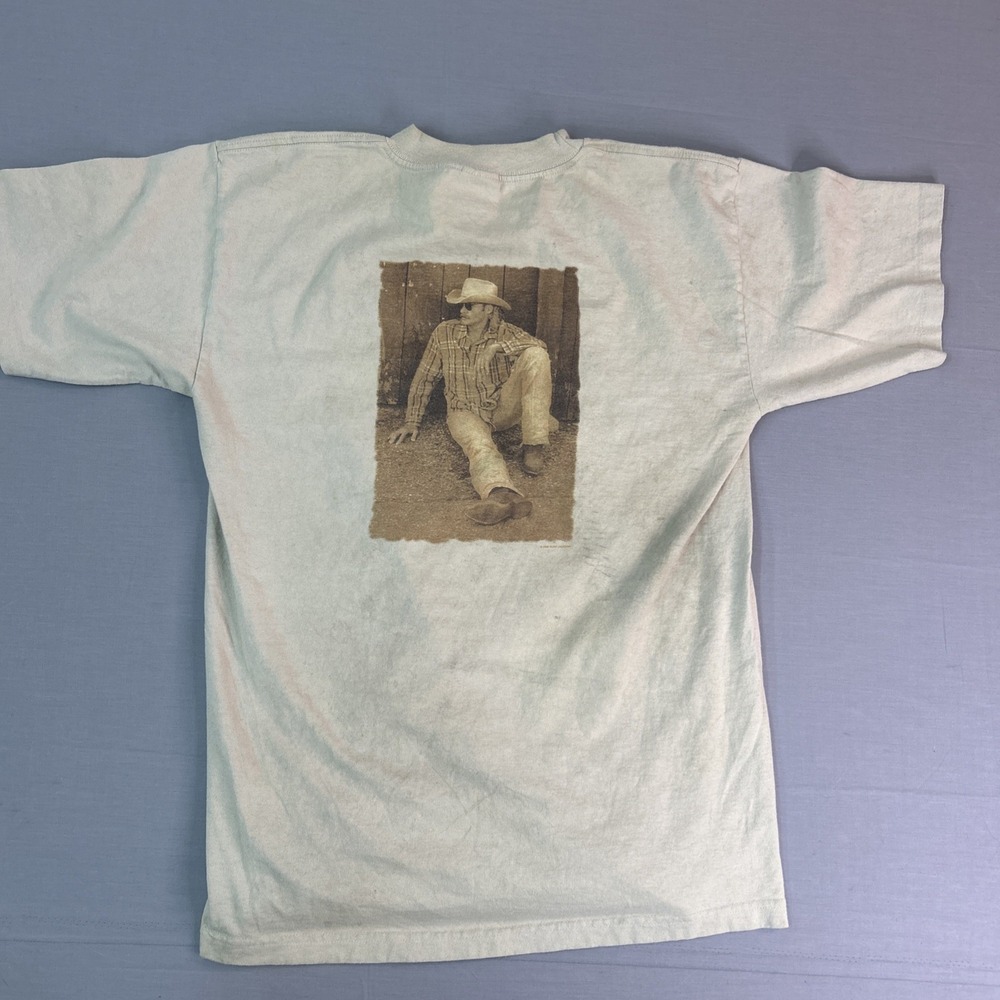 Vintage 90s Alan Jackson T-Shirt Large Khaki Country Music Band Tee USA Made